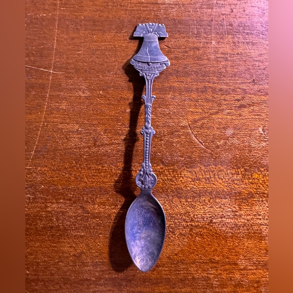 Liberty Bell blackened collectible spoon USA